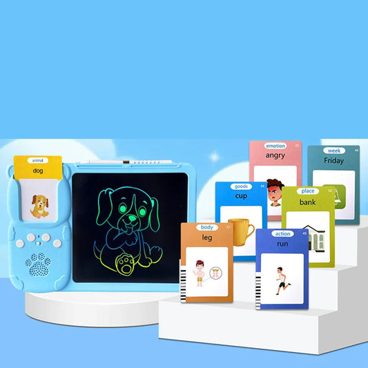 Juguete Educativo con Lector de Tarjetas Bilingüe y Dibujo para Aprender Palabras