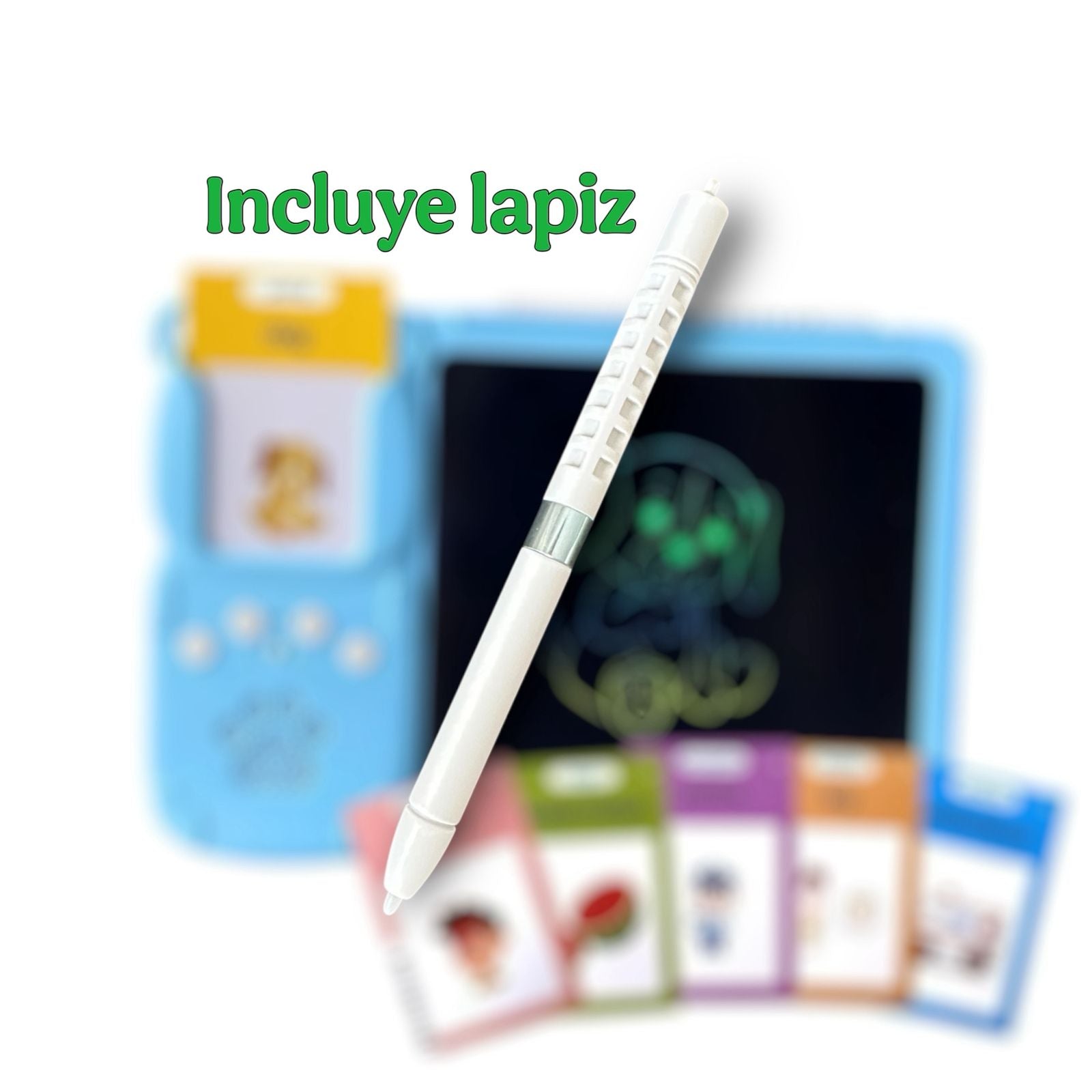 Juguete Educativo con Lector de Tarjetas Bilingüe y Dibujo para Aprender Palabras