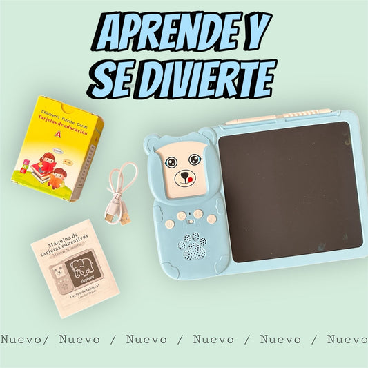 Juguete Educativo con Lector de Tarjetas Bilingüe y Dibujo para Aprender Palabras